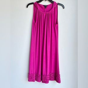 Woman’s Fuchsia Summer Dress with ruffle bottom | Small